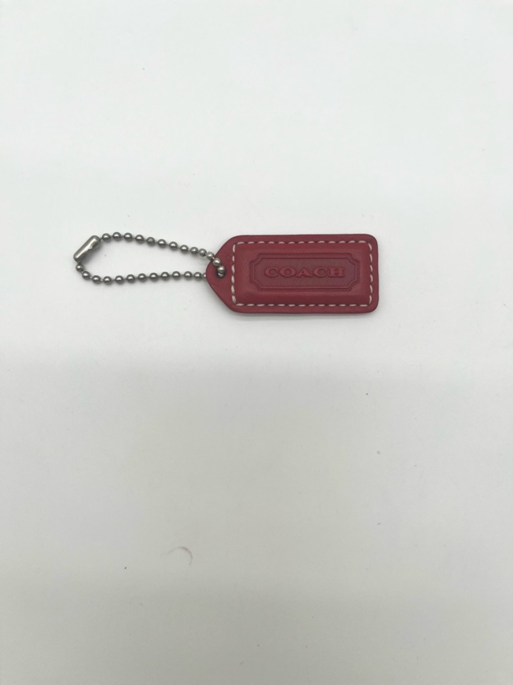 Coach Vintage Leather Hang Tag, Red